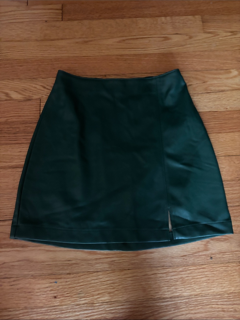 Hollister Dark Green Faux Leather Mini Skirt